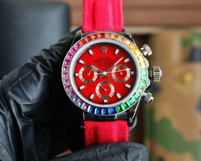ROLEX Daytona Quartz Movement 43MM Canvas Bracelet Watch